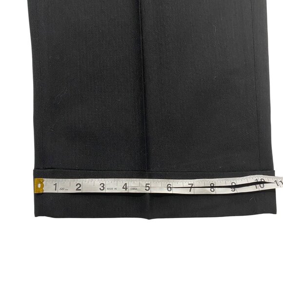 J.Crew Wide Leg cuffed Pant Size 12 Black Wool Blend Italian Fabric - Picture 12 of 13
